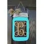 20" Monogram Mason Jar Door Hanger