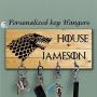 Key Hanger, Personalized Key Holder, Anniversary Gift, Housewarming Gift, game of thrones key holder,custom key rack,custom key holder,stark gift, stark key holder, key holder for wall