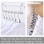 HUSTON LOWELL Space Saving Hangers Wonder Metal Clothes Hangers Stainless Steel 6X2 Slots Magic Hanger Cascading Hanger Updated Hook Design Closet Organizer Hanger+Rotating Ties Scarf Hanger