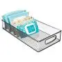 mDesign Plastic Stackable Storage Container Bin with Handles - Bathroom Cabinet Organizer for Makeup, Shampoo, Conditioner - 16" Long, 2 Pack - Smoke Gray