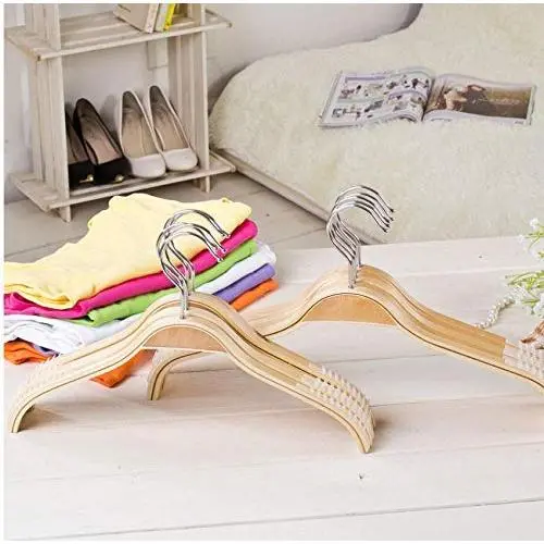 5pcs 42 cm Large Wood Mens Clothes Hanger Anti Slip Suit Hanger for Clothing Wardrobe Storage Fashion Hanger