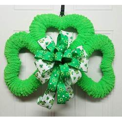 Green Yarn Shamrock, Shamrock Door hanger, Green Decor, Wreath, Shamrock Decor, Home Decor, Shamrock Home Decor, Front Door Decor, Shamrock Front Door Wreath, Free Shipping, Krazy Mazie Kreations