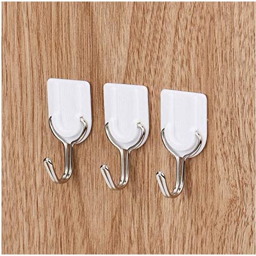 24PCS Strong Adhesive Hook Wall Door Sticky Hanger Holder Kitchen Bathroom White Hangers for Clothes