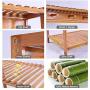 Ufine Bamboo Clothing Garment Rack Heavy Duty Coat Hanging Rack with 6 Hooks, 3 Tier Storage Shelves for Clothes Shoes Hats, in Entryway, Bedroom, Living Room, Guest Room, Apartment and Dorm