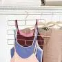 mDesign Modern Metal Closet Rod Hanging Accessory Storage Organizer Rack for Scarves, Ties, Yoga Pants, Leggings, Tank Tops - Snag Free, Geometric Design, 8 Sections, 2 Pack - Soft Brass