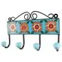 Indianshelf Handmade 1 Artistic Vintage Tile Turquoise Ceramic Sunflower Clothes Hooks Hangers/Utlility Hooks Indianshelf Handmade 1 Artistic Vintage Tile Turquoise Ceramic Sunflower Clothes Hooks Hangers/Utlility Hooks