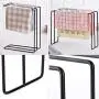 M-TOP Dishcloth Holder for Kitchen Sink Tower Dishcloth Hanger 3 Tier Kitchen Cloth Rack with 2 Sponge Hooks Countertop Towel Rag Washcloth Stand to Hang Sponges,Dish Cloths,ragsblack-2 Packs