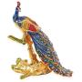 Shop LC Delivering Joy White and Black Crystal Enameled Peacock Trinket Jewelry Organizer Boxes Storage in Goldtone