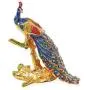 Shop LC Delivering Joy White and Black Crystal Enameled Peacock Trinket Jewelry Organizer Boxes Storage in Goldtone
