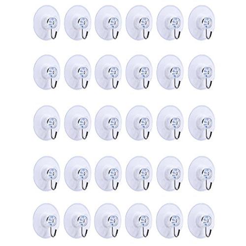 Honbay 30pcs 45mm Bathroom Kitchen Suction Cup Wall Hook Hanger