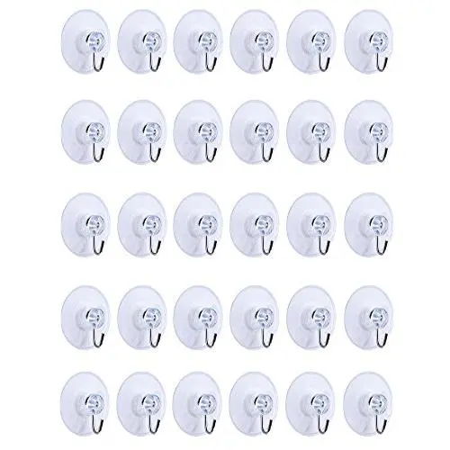 Honbay 30pcs 45mm Bathroom Kitchen Suction Cup Wall Hook Hanger