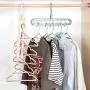ZHUOHONG Clothes Hanger Organizer - Nine-Holes Rotating Magic Hangers Multi-Function Non-Slip Clothes Folding Hanger for Wardrobe