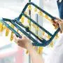 EvaroFly Portable Multipurpose Magic Folding Hanger, Anti-skidding Wind-Proof Storage Clothes Hanger, Socks Bras Gloves -Blue+Yellow 32 Clips