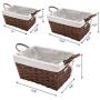 Vosson Woven Storage Basket Cube Basket Boxes for Closet Woven Baskets for Shelf Basket Bin Containers Set of 3 (Red-Brown) Vosson Woven Storage Basket Cube Basket Boxes for Closet Woven Baskets for Shelf Basket Bin Containers Set of 3 (Red-Brown)