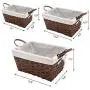 Vosson Woven Storage Basket Cube Basket Boxes for Closet Woven Baskets for Shelf Basket Bin Containers Set of 3 (Red-Brown)