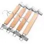 10pcs Durable Skirt Practical Anti Slip Laundry Clothes Hanger Pants Home Anti-Rust Natural Slack with Clips Wooden Adjustable Decoration 10pcs Durable Skirt Practical Anti Slip Laundry Clothes Hanger Pants Home Anti-Rust Natural Slack with Clips Wooden Adjustable Decoration