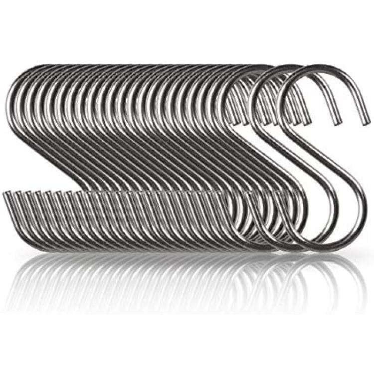 Annaklin S Hooks 24 Pack Stainless Steel S Shaped Hook for Hanging