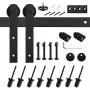 skysen 10FT Sliding Barn Door Hardware Kit Black (I Shape Hanger)