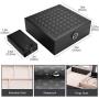 ProCase Jewelry Boxes Organizer for Women Girls, Two Layers Large Jewelry Display Storage Holder Case with Mirror Lock for Necklace Earrings Bracelets Rings Watches -Black