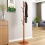 Coat Rack, Wooden Classic Vintage Floor Free Standing Multi-Layer Round Base Hanger Multi-Function Garment Hats Stand Cloth Shelf with 8 Hook for Home, Office, Entryway, Bedroom (Coffee) Coat Rack, Wooden Classic Vintage Floor Free Standing Multi-Layer Round Base Hanger Multi-Function Garment Hats Stand Cloth Shelf with 8 Hook for Home, Office, Entryway, Bedroom (Coffee)