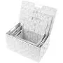 Sorbus Storage Boxes Woven Basket Bin Container Tote Cube Organizer Set Stackable Storage Basket Woven Strap Shelf Organizer Built-in Carry Handles (Lid Bins - 3 Pack, White)