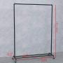 Industrial Iron Pipe Clothing Rack,63in Black Dress Clothing Retail Display Rack,Vintage Commercial Grade Pipe Clothes Racks on Wheels,Metal Ballet Rolling Racks Garment Racks