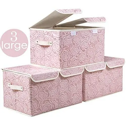 Prandom Large Stackable Storage Bins with Lids Fabric Decorative Storage Boxes Cubes Organizer Containers Baskets with Cover Handles Divider for Bedroom Closet Living Room 17.3x11.8x9.8 Inch 3 Pack Prandom Large Stackable Storage Bins with Lids Fabric Decorative Storage Boxes Cubes Organizer Containers Baskets with Cover Handles Divider for Bedroom Closet Living Room 17.3x11.8x9.8 Inch 3 Pack