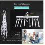 MIncYB Hanger 8 in 1, Non-Slip Foldable rotatable Telescopic Hanger, Wet and Dry Shirt Hanger(White)