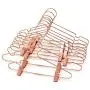 10PS 42cm Rose Copper Gold Shiny Steel Wire clothes Clips Hanger Coat Clothes Garment Hangers with Pants Bar Fit Closet Hangers