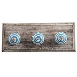 Indianshelf Handmade 1 Artistic Vintage Cream Wooden Strip Clothes Hooks Hangers/Coat Hooks Wall Mounted