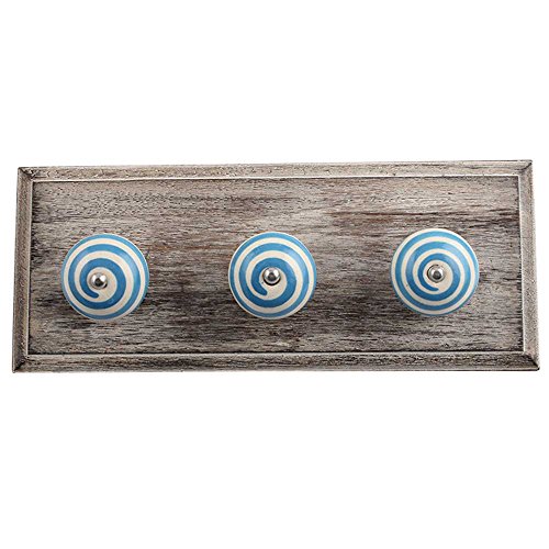 Indianshelf Handmade 1 Artistic Vintage Cream Wooden Strip Clothes Hooks Hangers/Coat Hooks Wall Mounted