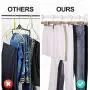 Wooden Pants Hangers with Clips 12 Pack, Wood Skirt Hangers with Adjustable Anti-Rust Clips (8.5inches-13.7inches), Non Slip Pants Clip Hangers for Skirts Trousers Slacks Jeans