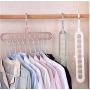 5pcs Random Color Clothes Hanger Nine-Hole Multi-Function Magic Hanger Multi-Port Support Home Bedroom Storage Holder Plastic Clothes Hangers
