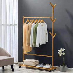 DRWXLPD Floor Coat Rack Hat Clothes Rack Bedroom Furniture Clothes Hanger Simple Indoor Household Wind Resistant Creative Can Be Moved, 100cm