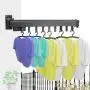 Yagaga Wall Mounted Clothes Dry Racks, Multi-Function Expandable Drying Rack Hanger 360 Degree Rotating for Bathroom Balcony and Bedroom (Black)