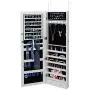 JungleA Jewelry Lockable Armoire Mirrored Wall/Door Mounted Jewelry Organizer Storage Boxes Lockable with Full Dressing Mirror