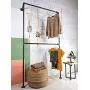 Wall Mounted Industrial Pipe Clothes Hanger Rack Double Rail Vintage Commercial Grade Garment Rack Perfect for Clothing Store Display