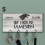 Personalized gray Key Hanger for wall Game of thrones key holder Custom key rack Wolf stark key holder Key organizer Anniversary Gift Fan the game of thrones Wedding surprise House stark key holder