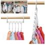 10pcs 5 Hole Magic Hanger Space Saving Hanger Plastic Cloth Hanger Hook Organizer Wardrobe Save Practical Hook Closet Organizer Tool