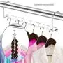 12.8 Inches Metal Magic Hangers Space Saving Clothing Clothes Organizer Smart Closet Space Saver Wardrobe Unique Hook Design Pack of 6