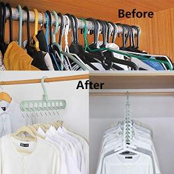 Music Dream Space Saving Hangers-Magic Cascading Hangers-Multifunctional Closet Clothes Hanger Organizer 10Pack Green