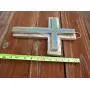 Vintage look CROSS weathered wood sign burlap hanger.ASK 4 CUSTOM.vintage antique look FREE SHIP