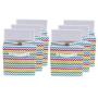 Sorbus Foldable Storage Cube Basket Bin - Great for Nursery, Playroom, Closet, Home Organization (Chevron Multi-Color, 6 Pack)