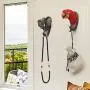 Bueer Creative Resin and Iron Rustic Vintage Animal Head Wall Mounted Hanger Iron Rack Cloth Coat Scarf Towel Bag Key Wall Hooks Rack Bathroom Kitchen Decoration