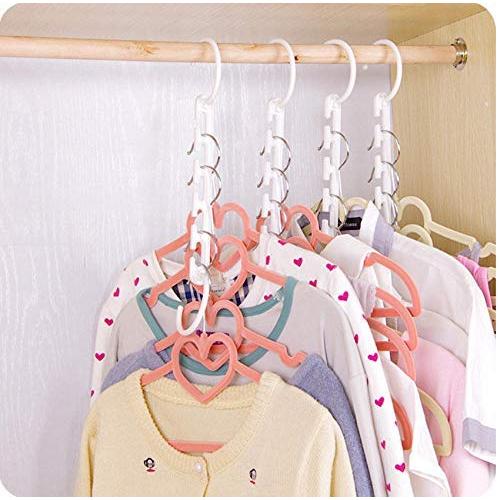 10Pcs New 3D Space Saving Hanger Magic Clothes Hanger Decoration with Hook Closet Organizer Home Tools