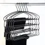 BESTOOL Hangers - Heavy Duty Pant Hangers - Non Slip Space Saving Trouser Hanger Wire Stainless Steel Flocked Hangers for Men Women and Kids Clothes - 4 Tier Laundry Closet Hanger (6 Pack)