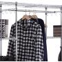 White Expandable Standing Closet Clothes Hanger Rack Metal Storage Shelf Hooks Hat Shoes Steel Household Laundry Clothesline Clothing, Iron, Garment, Apparel, Indoor, Washing Line, Headgear