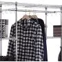 White Expandable Standing Closet Clothes Hanger Rack Metal Storage Shelf Hooks Hat Shoes Steel Household Laundry Clothesline Clothing, Iron, Garment, Apparel, Indoor, Washing Line, Headgear