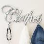 Comfify Contemporary Style Clothes Hook Rack Multi-Purpose Aluminum Modern Coat Rack, Removable Wall Hanger, Clothing Hooks - 3 Coat Hooks, Cursive Font Design, Polished Finish - Includes Screws