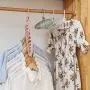 ASOBIMONO Space Saving Hangers, 9 in 1 Foldable Plastic Clothes Hangers Swivel Hook, Cascading Multi-Functional Magic Hanger Heavy Duty Pink for Closet Skirts or Pants, Kids Clothes (White, 14.17")